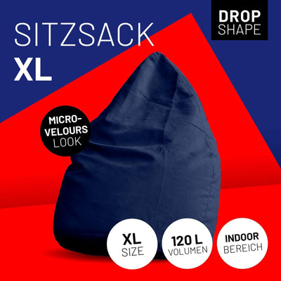 Lumaland Sitzsack Luxury 60x45cm | Microvelours Beanbag mit extra weichem & robustem Stoff | Für Erw