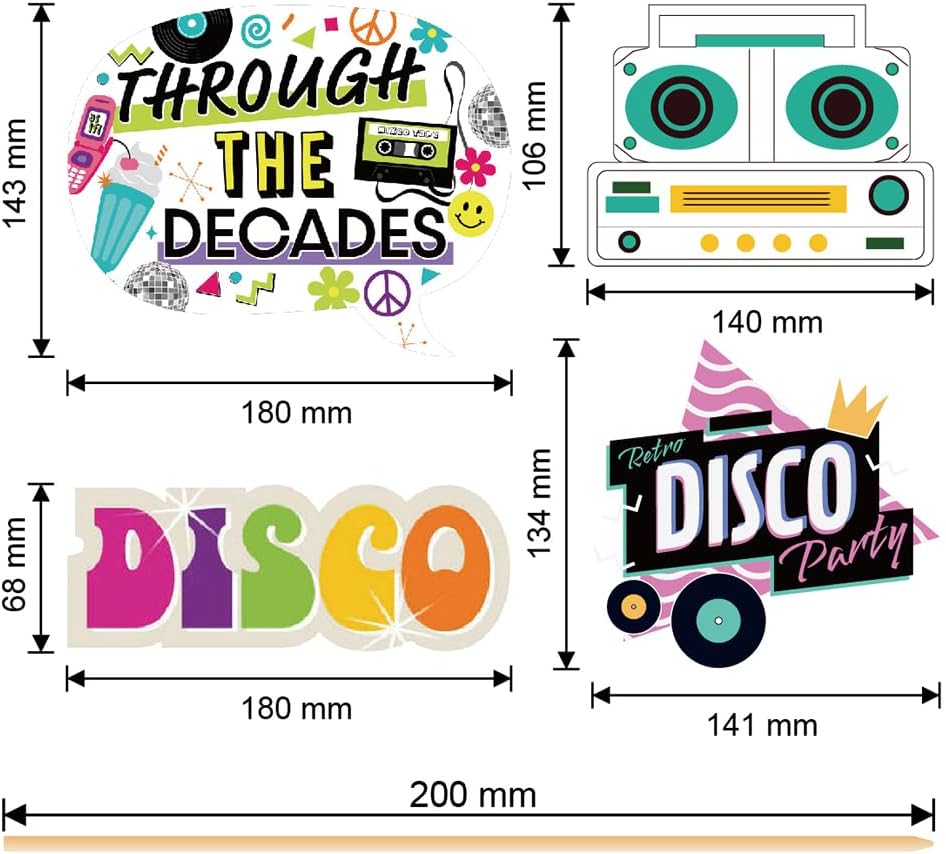 Party Foto Booth Requisiten (70er Jahre Disco Party), 70er Jahre Disco Party