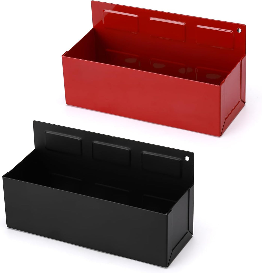 CASOMAN 2PCS Magnetic Aerosol Spray Can Holder, Red & Black, Magnet Toolbox Bottle Holder, Wall Moun