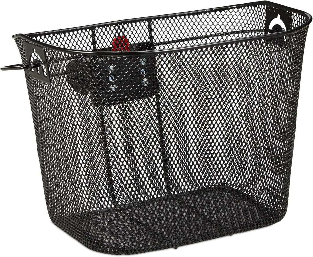 Relaxdays Fahrradkorb für Vorne, abnehmbar, mit Klicksystem, Lenkerkorb Metall, engmaschig, HBT 27x3