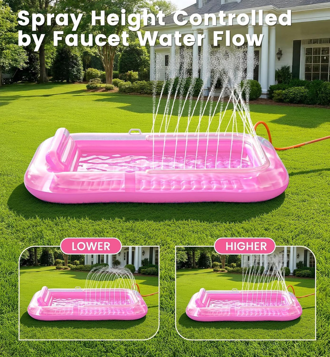 Luftmatratze Pool Erwachsene,Aufblasbar Schwimmmatratze mit Eingebautem Sprinkler,Pool Aufblasbares