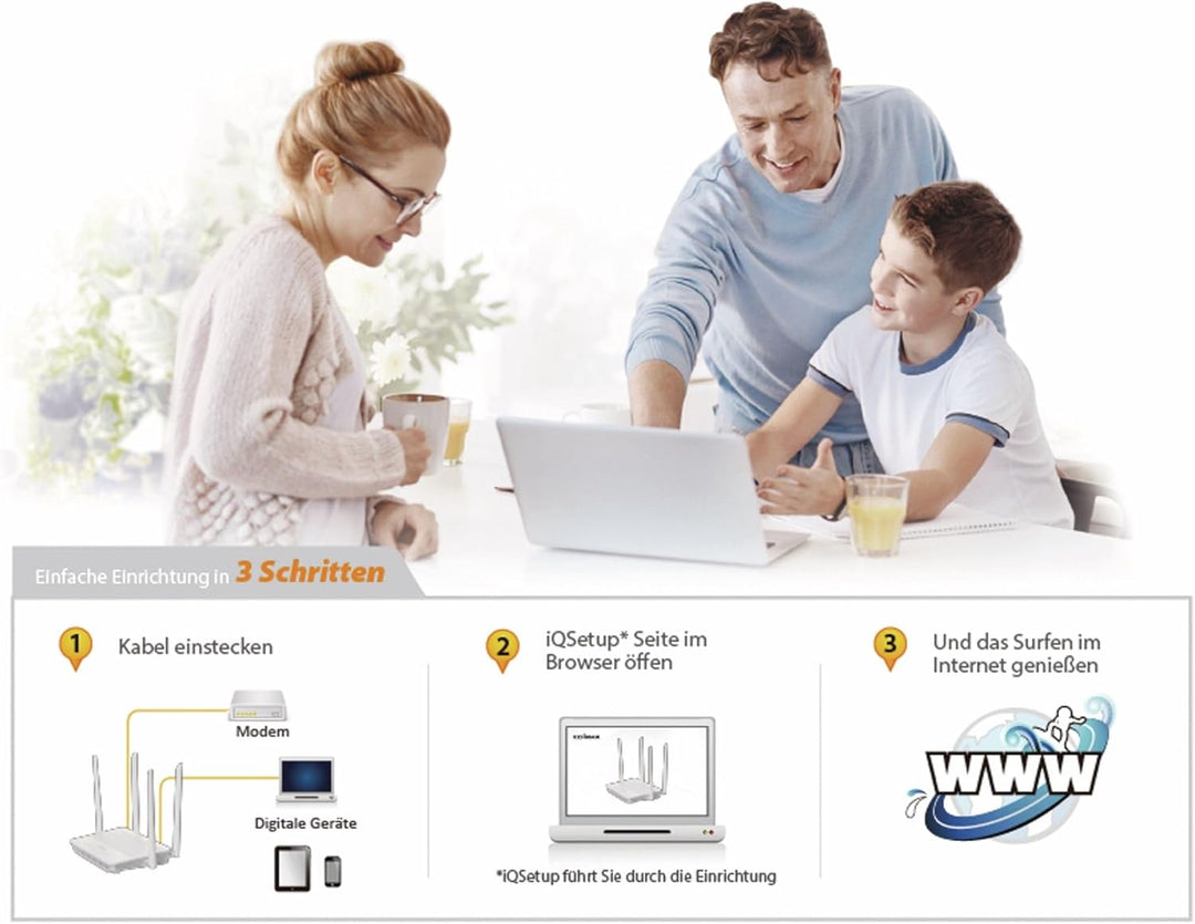 Edimax BR-6478AC V3 - AC1200 3-in 1 Gigabit WAVE2 Dual-Band-Router