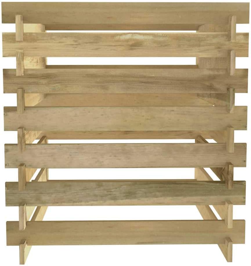 Komposter aus Holz, Gartenkomposter mit Latten, 90 x 90 x 90 cm, imprägniertes Kiefernholz