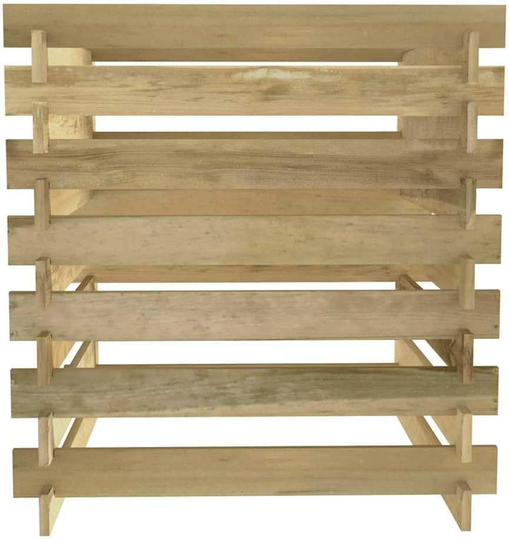Komposter aus Holz, Gartenkomposter mit Latten, 90 x 90 x 90 cm, imprägniertes Kiefernholz