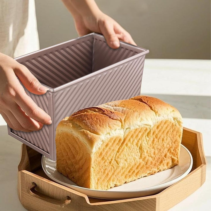 2 Stück Toastbrot Backform mit Deckel, 300g und 450g Toast Brotbackform mit Deckel, Antihaft Kastenf