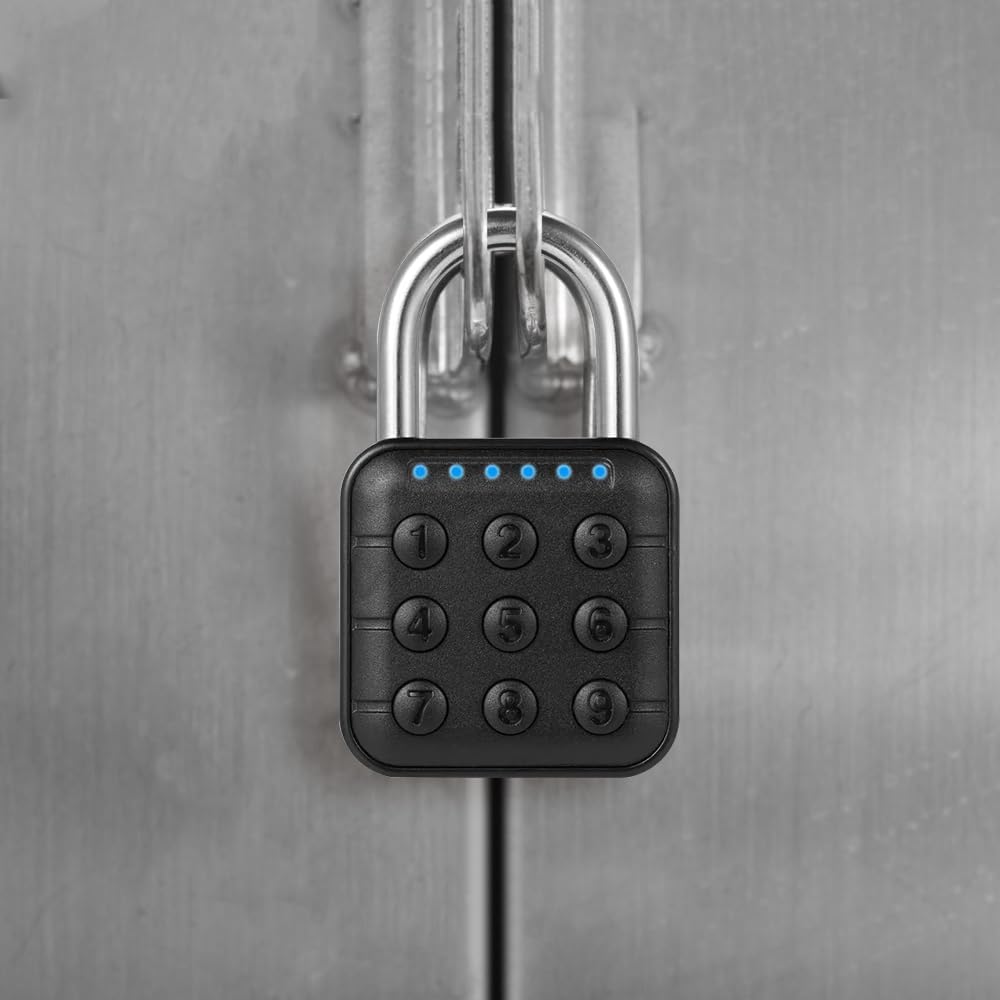 mizikuu Elektronisches Zahlenschloss, 6 Stellig Smart Lock Wetterfestes Schliessfachschloss Vorhänge