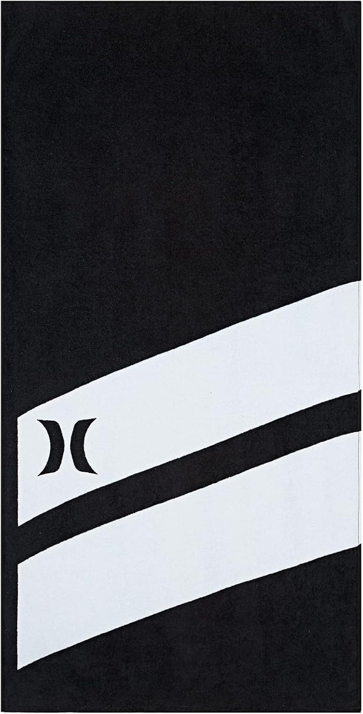 Hurley U Icon Slash Black Towel Swimwear Cover Up Set, Schwarz, Einheitsgrösse