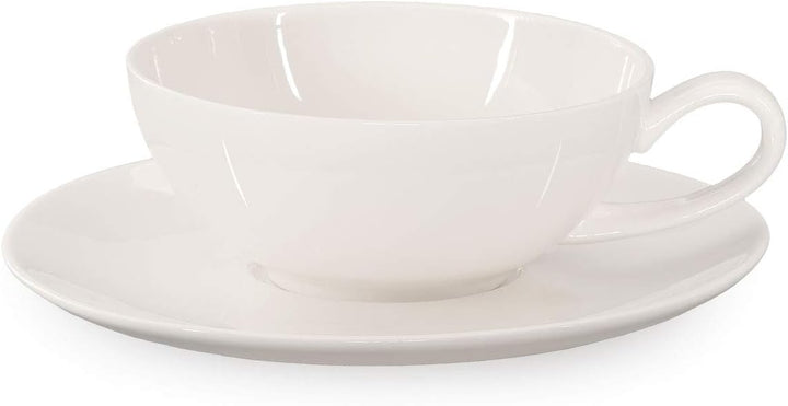 Tea for One mit Sieb Lena 500ml aus Crystal Bone China Porzellan in weiss. Teekanne + Teetasse + Unt