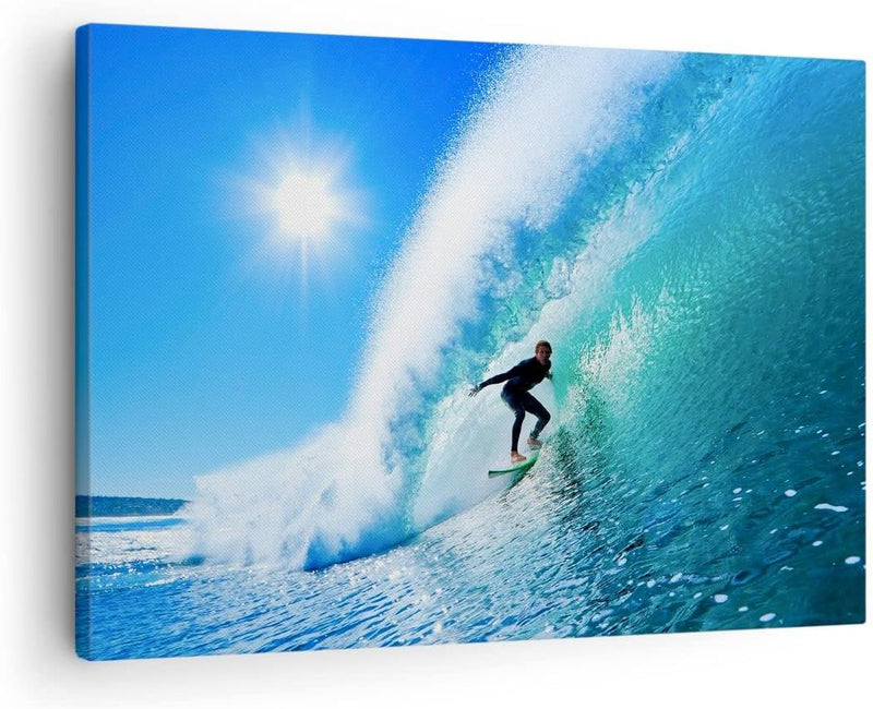 Bilder auf Leinwand Windsurfing strand ozean spass Leinwandbild 70x50cm Wandbilder Dekoration Wohnzi