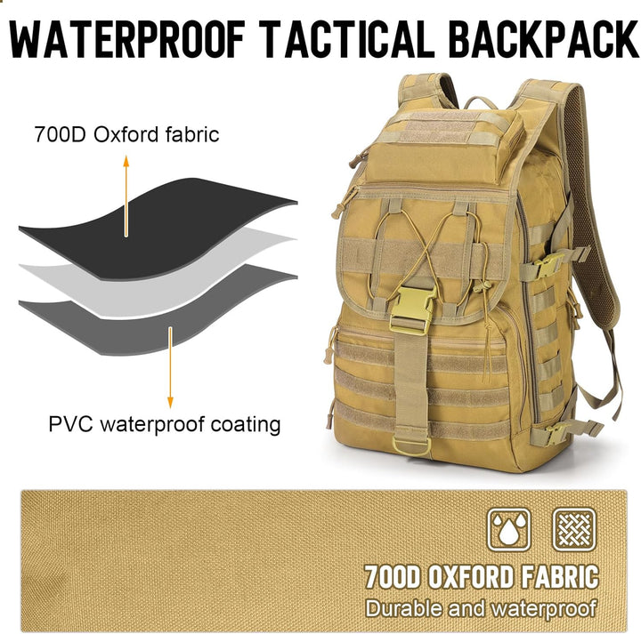 SHANNA Militärrucksack 35L/50L Armee Rucksack Molle, Hohe Kapazität Trekkingrucksack Wanderrucksäcke