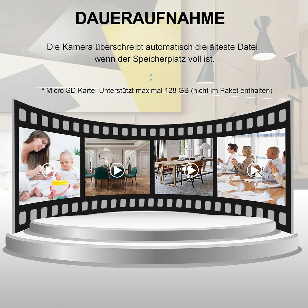 Überwachungskamera, KAMREA HD1080P Versteckte Kamera Mini Kamera Videorecorder Nanny Cam mit Bewegun
