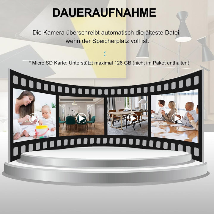Überwachungskamera, KAMREA HD1080P Versteckte Kamera Mini Kamera Videorecorder Nanny Cam mit Bewegun