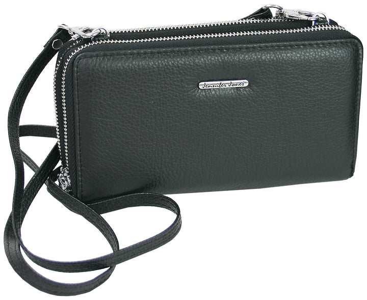 Jennifer Jones - Echt Leder Handtasche mit Handyfach - 2in1 Handytasche & Geldbörse mit RFID-Schutz