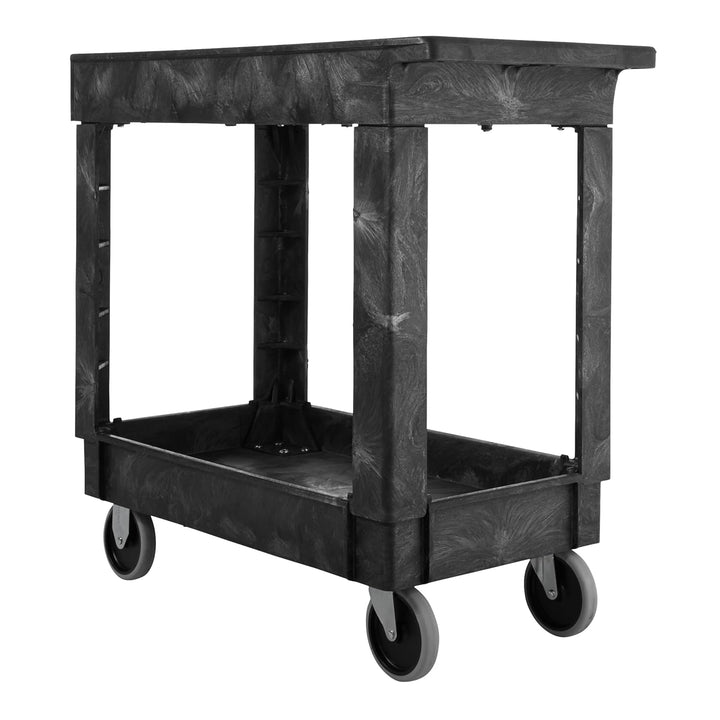 Rubbermaid Commercial FG9T6600BLA Service/Utility Cart, Two-Shelf, 300 lb capactiy, Black Bestseller
