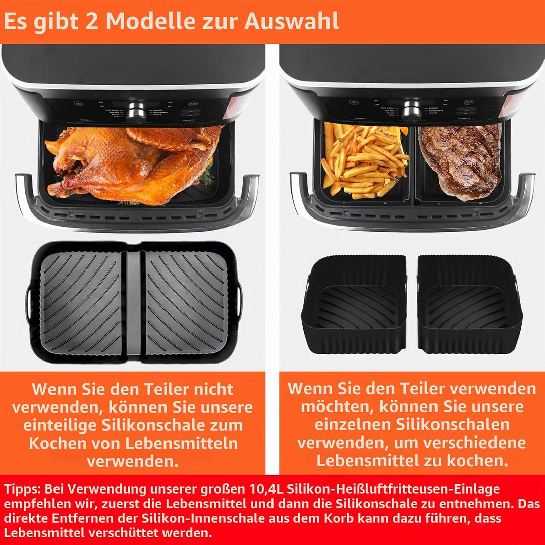 Heissluftfritteuse Zubehör für Ninja Foodi Flexdrawer 10,4 L AF500EU,3 Pcs Airfryer Silikonform Wied