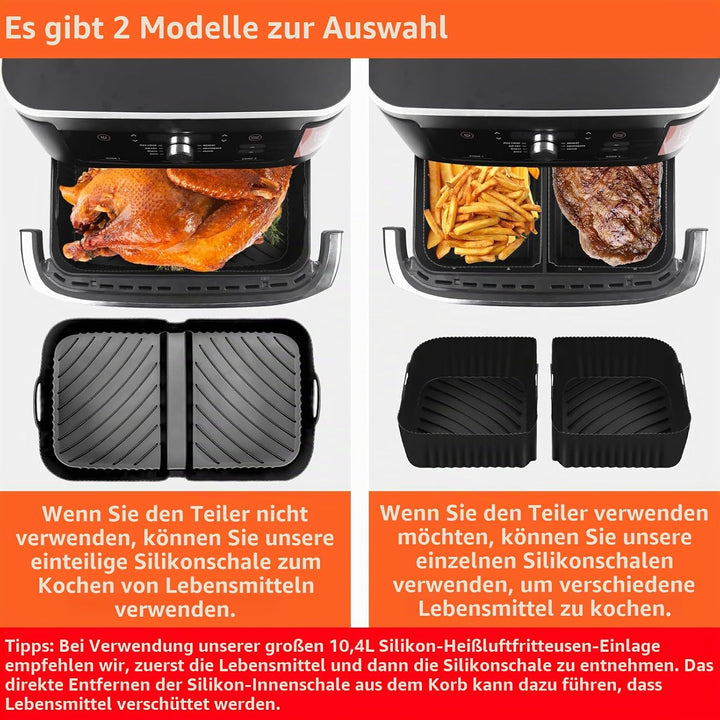Heissluftfritteuse Zubehör für Ninja Foodi Flexdrawer 10,4 L AF500EU,3 Pcs Airfryer Silikonform Wied