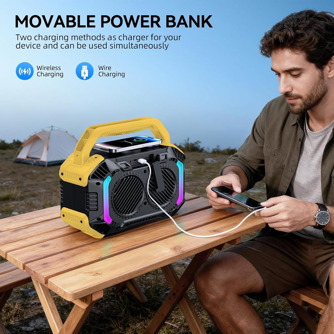 Wilody 100W Tragbare Bluetooth-Lautsprecher-Box,Bluetooth Lautsprecher mit Licht,Musikbox Bluetooth&