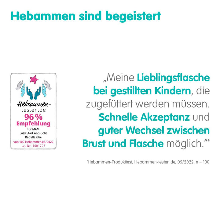 MAM Anti Colic Flasche 260 ml 4er Pack-Girl inkl. 8 Sauger // Grösse 1 & 2 ab Geburt