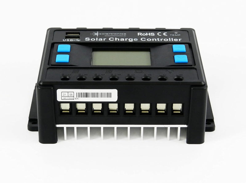 solartronics Laderegler 12V/24V blau 20A 30A 40A 50A 60A Photovoltaik Solarladeregler Solar PV (40A)