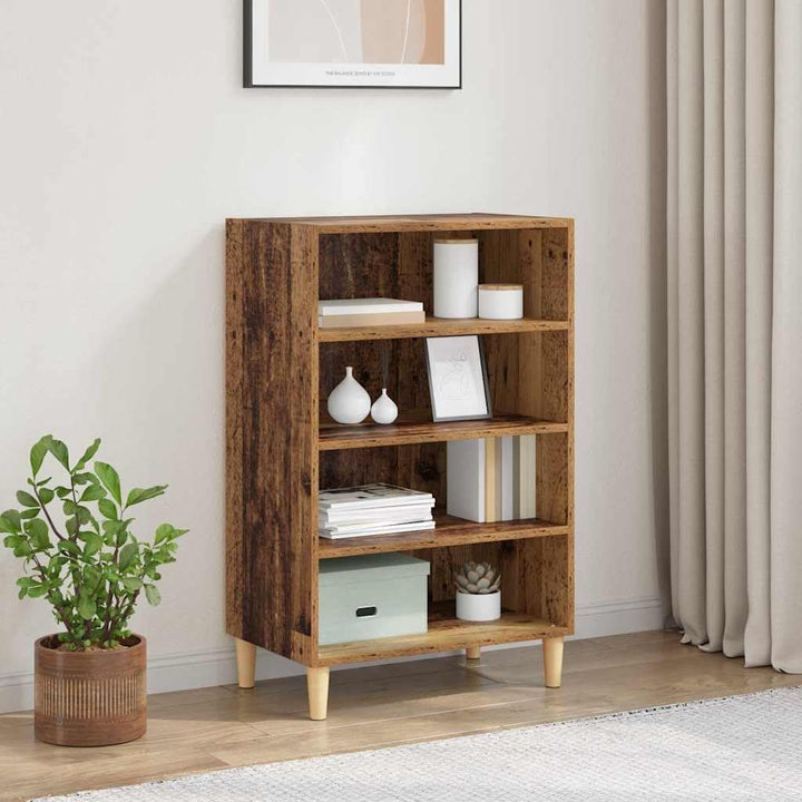 vidaXL Sideboard aus alt aussehendem Holz 57 x 35 x 90 cm, mit stabilen Holzbeinen. Viel Stauraum, f