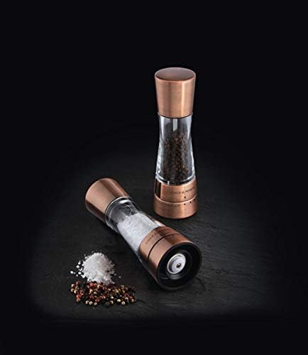 Cole & Mason H59418G Derwent Kupfer Salz und Pfeffer Mühle, 2er Set Manuell, Edelstahl/Acryl, 190mm,