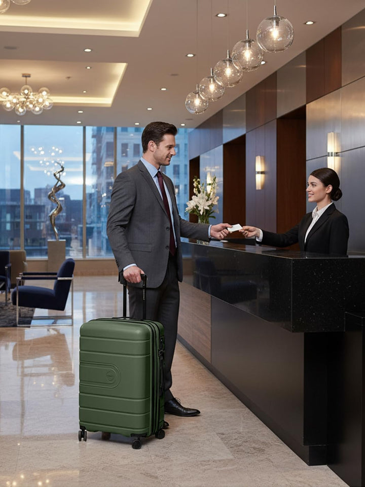 REDOLZ Hartschalen Check-in Koffer | Mittelgrosser M Trolley 46 x 28 x 66 cm mit Dehnfalte aus hochw