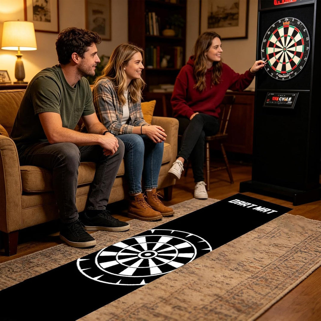 Dartmatte Mit Abwurflinie, Tragbares Dart Matte Boden Schutz rutschfest, Dart Teppich Für Steeldart