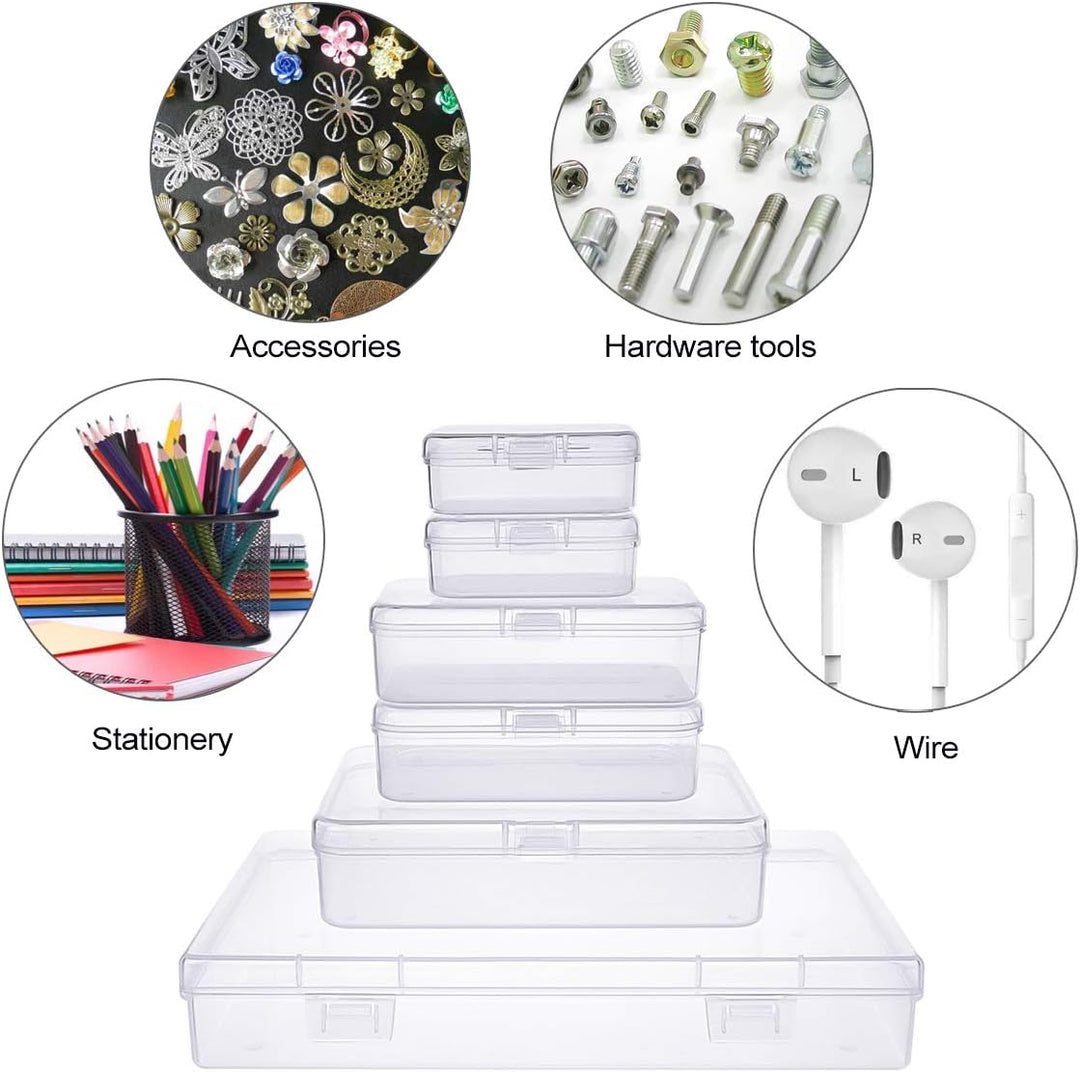 36 Stück gemischte Grössen rechteckige leere Mini-Organizer-Aufbewahrungsbox-Behälter mit Klappdecke
