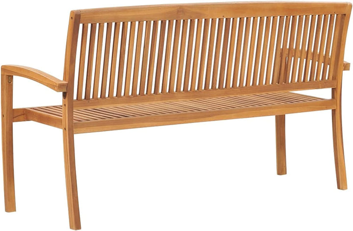 Tidyard Teak Massiv Gartenbank mit Auflage Stapelbar Sitzbank Gartenm?Bel Teakbank Holzbank Terrasse