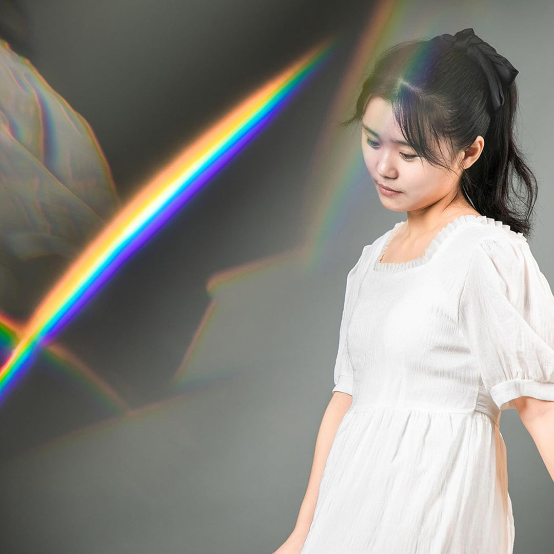 Annadue Handheld Kristallprisma Objektivfilter, 70 mm Spezialeffektfilter mit Regenbogenfarbenem Lic