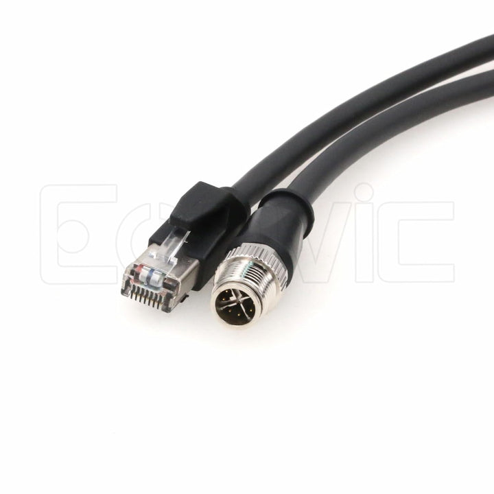 Eonvic M12 X-Code Ethernet TAIYO High-Flex Cognex Kamera Netzwerkkabel Black 5M, Black 5M