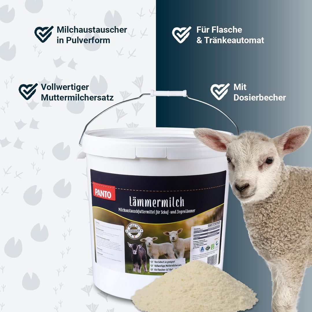 PANTO Lämmermilch Milchersatz 10 kg – Milchaustauscher für Schaflämmer & Ziegenlämmer, vollwertiger