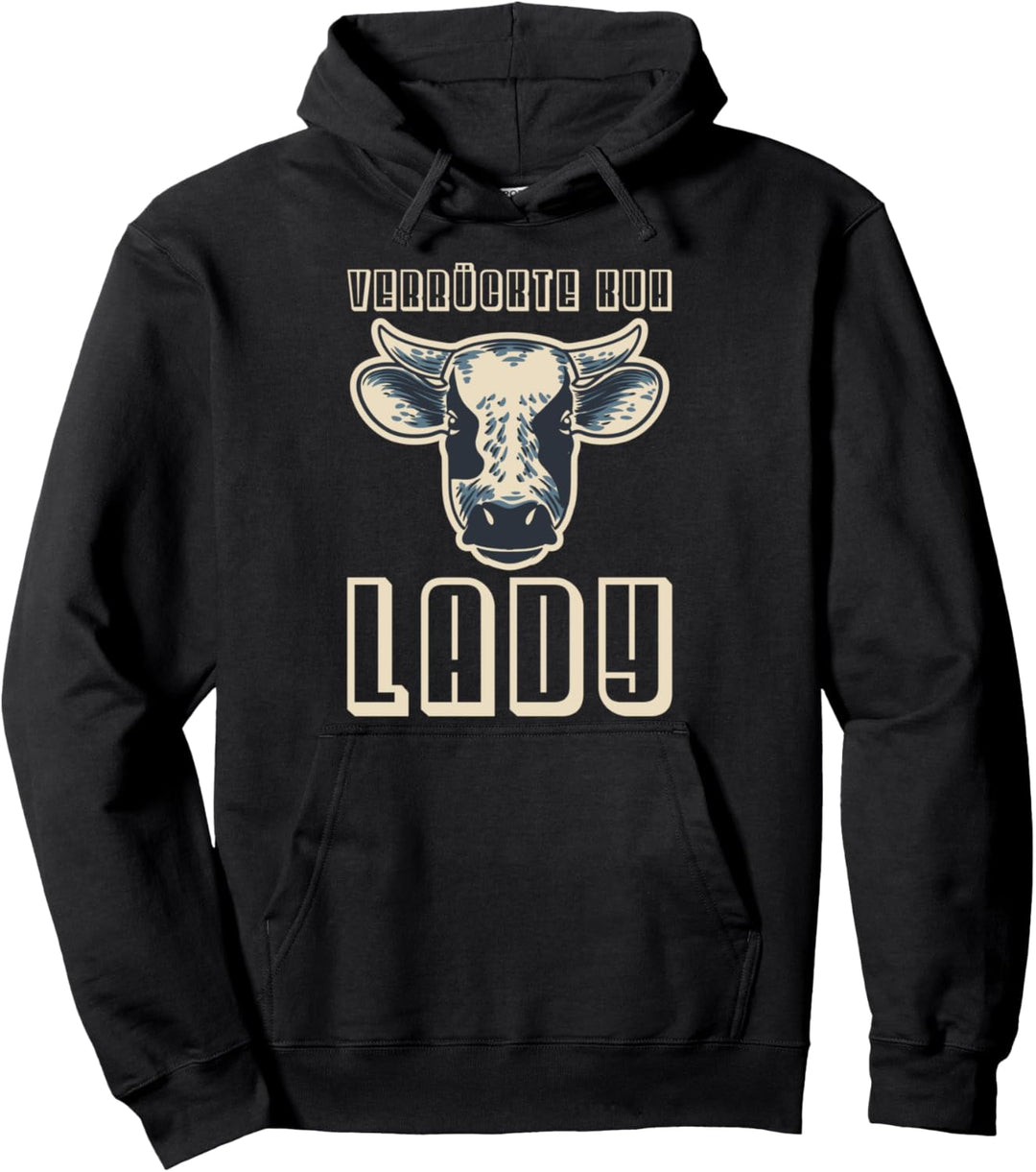 Verrückte Kuh Lady Kuh Pullover Hoodie