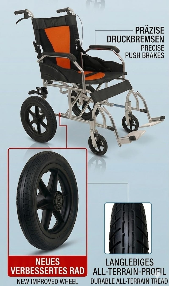 12 Zoll Rollstuhl-Hinterrad, Komplettrad, Ersatzrad, Robuster 12 1/2 x 2 1/4 Zoll Fahrradreifen Viel