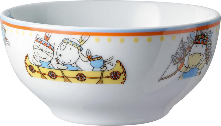 Puresigns MOEMA Kindergeschirr Set 7-teilig – Farbenfrohes Design im Wilden Westen Thema mit Häuptli