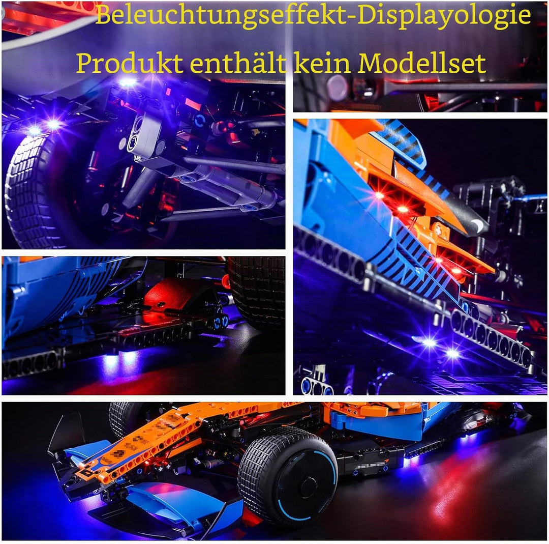 GEAMENT LED Licht-Set Kompatibel mit Lego McLaren Formel 1 F1- Beleuchtungsset für Technic 42141 Bau