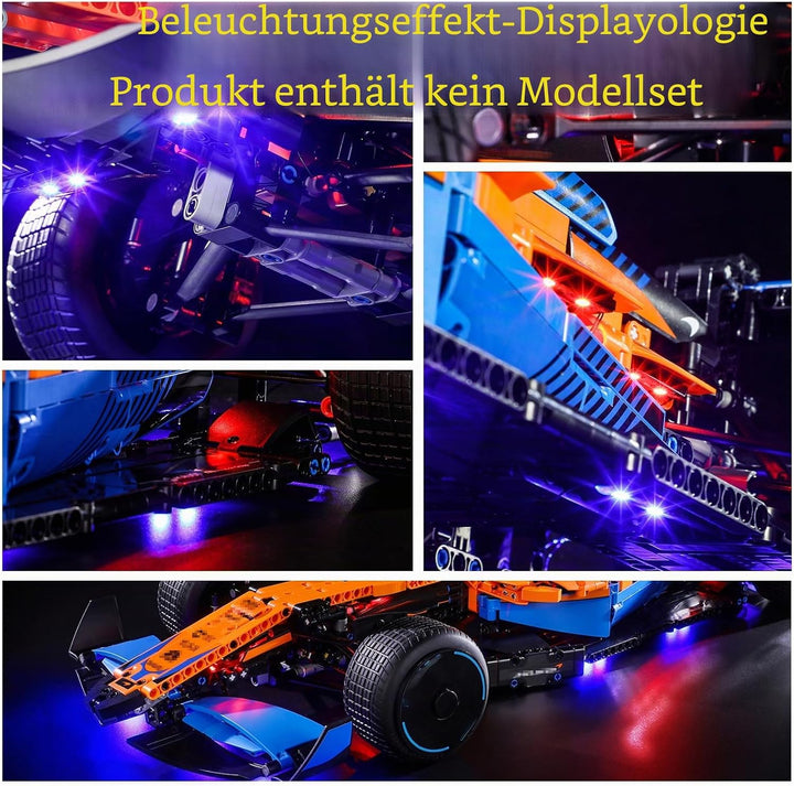 GEAMENT LED Licht-Set Kompatibel mit Lego McLaren Formel 1 F1- Beleuchtungsset für Technic 42141 Bau