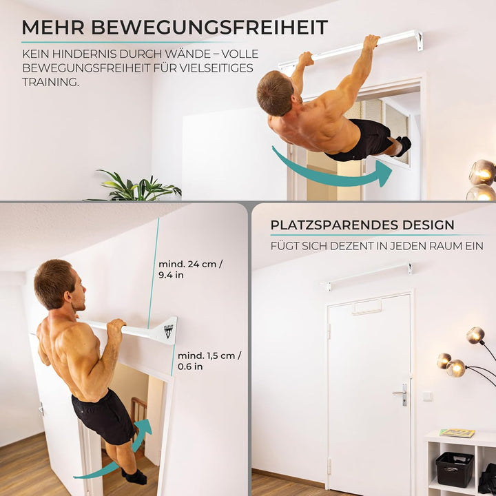 PULLUP & DIP Klimmzugstange zur Wandmontage über Türrahmen – Stabile Reckstange für Home Gym – Ideal