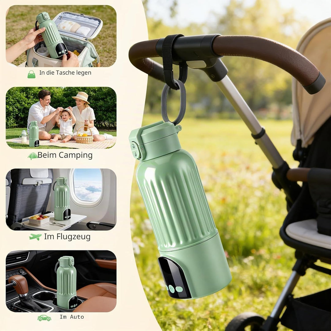 Baby Flaschenwärmer Tragbar 500ml, 18000mAh, 140W Schnelle Aufheizung &amp; Präzise Temperaturkontrolle,