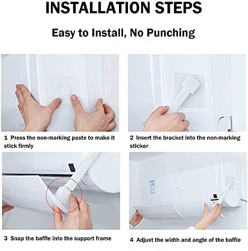 Cmboom Verstellbarer Windschutz für Klimaanlage - Weiss, Einstellbarer Winkel bis 180 Grad, Einfache