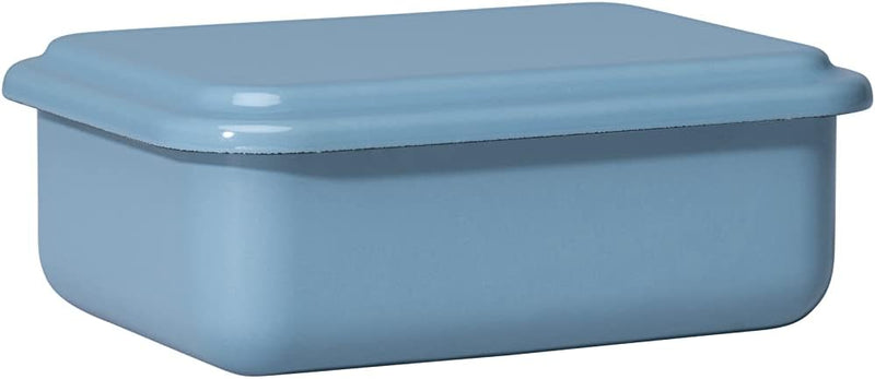 Riess, 0411-125, Vorratsbehälter m.D. 15x11x5cm, Emaille, Design SERVE + STORE, HEIDELBEERBLAU, Gewi