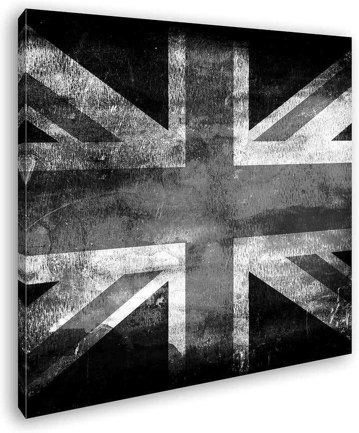 deyoli England Flagge Format: 60x60 Effekt: Schwarz&Weiss als Leinwandbild, Motiv auf Echtholzrahmen