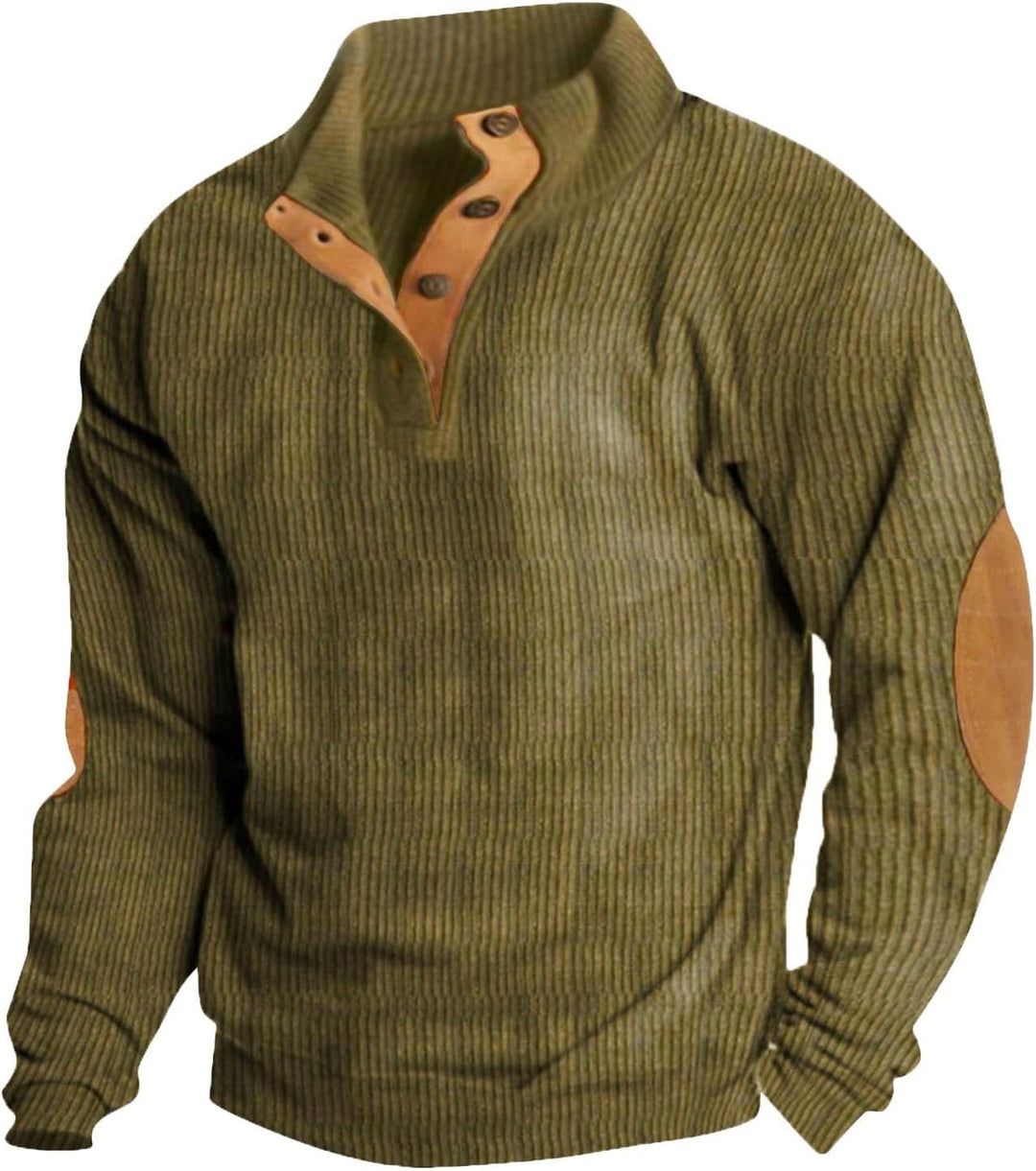 ZHENDEGL Cord Pullover Herren Winterpullover Warm Men's Sweatshirt Ohne Kapuze Männer Sweater Winter