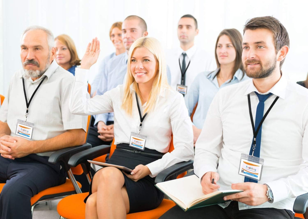 Fushing 50pcs étiquettes de protection en plastique transparent en forme de carte d'identité, porte-