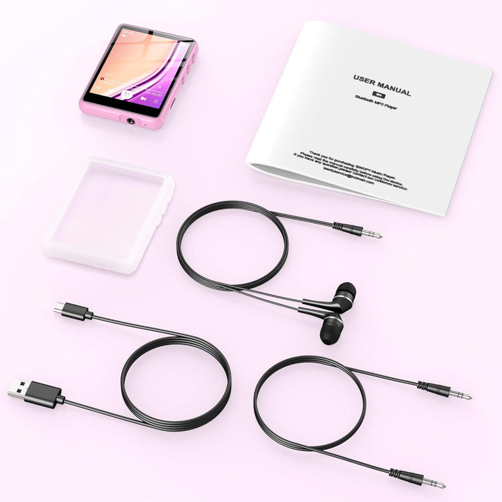 SWOFY 128GB MP3-Player mit Bluetooth 5.3-2,4-Zoll Touchscreen, HiFi-Klang, integrierter Lautsprecher