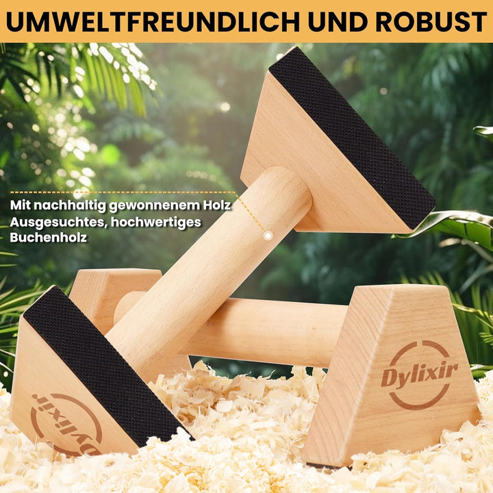 Liegestützgriffe 2 Push Up Bars Holz Parallettes gelenkschonende Liegestützgriffe Calisthenics Equip