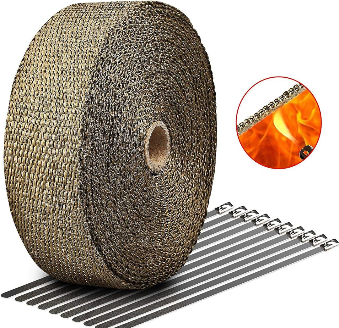 Hitzeschutzband Auspuff Motorrad Auspuffband Basaltfaser für Fächerkrümmer Thermoband Krümmerband 15