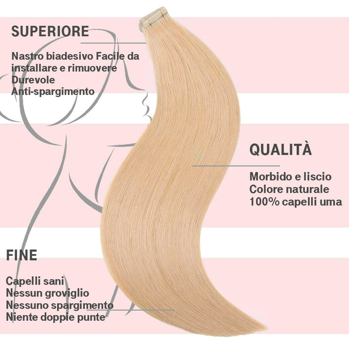 Tape Extensions Echthaar 100% Natürliche Echthaar Extensions Tape Remy Haar Extension Tape in Nahtlo
