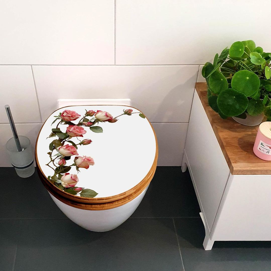 banjado Design WC Sitz Bambus Absenkautomatik 45,8x37,5cm - Toilettendeckel mit Absenkautomatik Holz