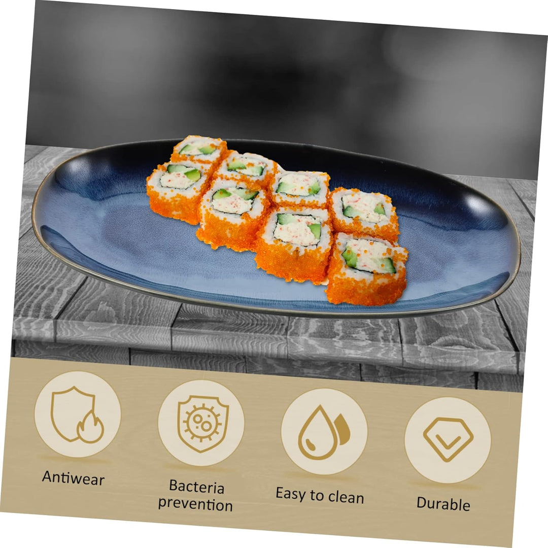 DOITOOL Keramik Tablett Gericht Sushi Platte Oval Keramik Schmuckstück Tablett Porzellan Schmuck Rin